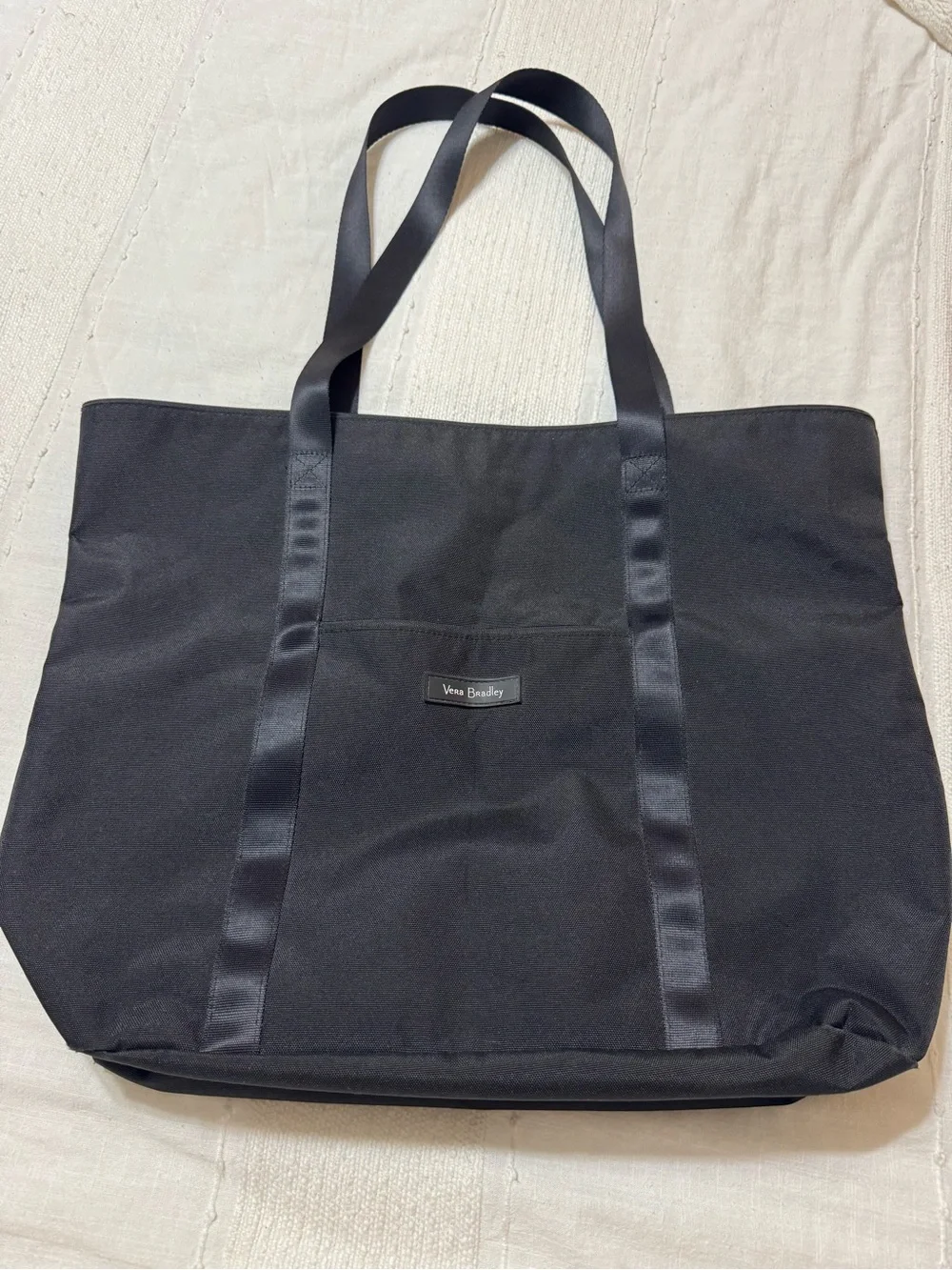 Vera Bradley Black Canvas Tote with Satin Straps